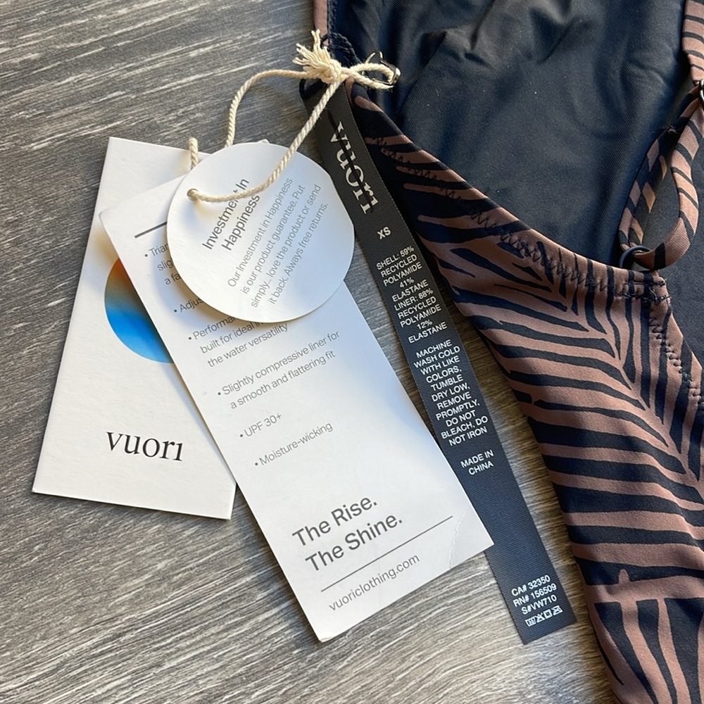 Vuori Sunkissed One Piece Women's Swimsuit, chocolate fronds - Picture 6 of 10